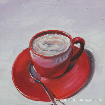 Oil painting, on canvas of colorful design with nature wood stretcher, hook and screw